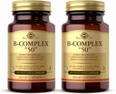 Solgar B-Complex - 100 capsules végétales, pack de 2 - Métabolisme énergétique et support du système nerveux - Non-OGM, végétalien, sans gluten - 200 portions totales