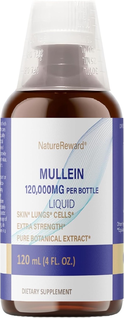 Mullein Liquid, Respiratory Health Support - Comme liquide, Teinture, Thé - 4 fl oz