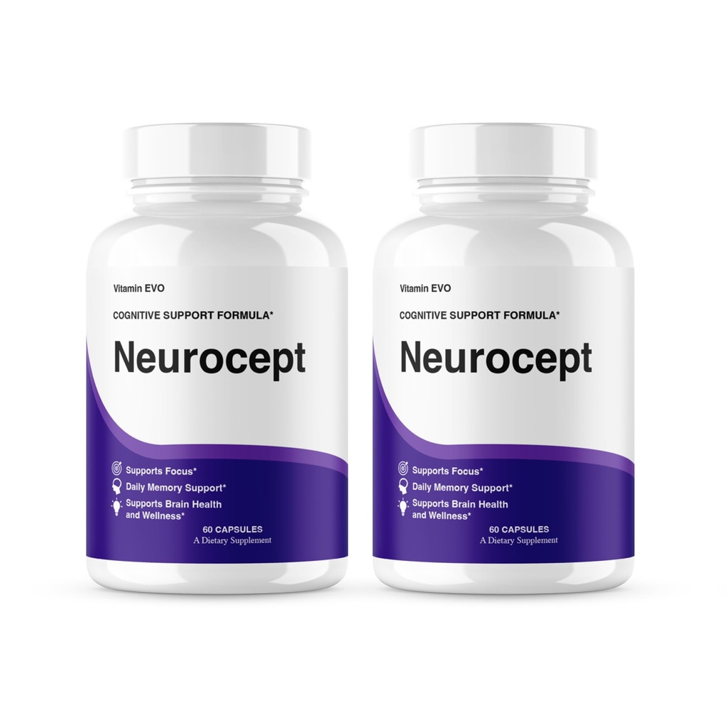 (2 Pack) Neurocept Brain Supplement Capsules, Official Neuro cept Nootropic Focus Support, Neurocept Advanced Formula Brain & Memory Support, Neuro cept Pills Overall Health & Wellness (120 Capsules)