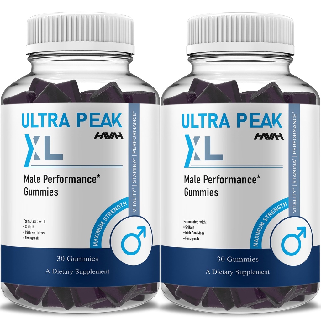 Havah Ultra Peak XL Performance Gummies, UltraPeak XL Advanced Overall Health and Natural Performance Formula Supplement (2 Pack - 60 Gummies)
