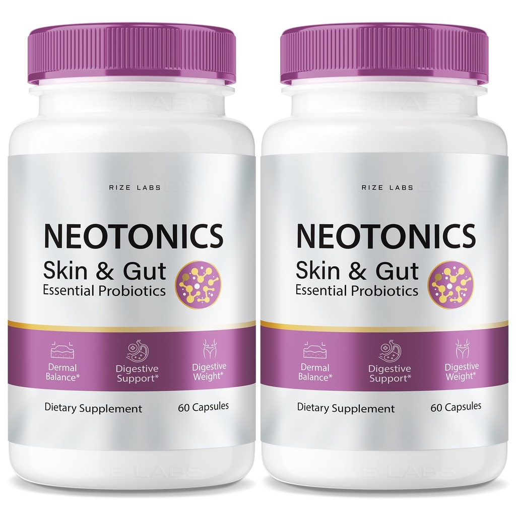 Neotonics Skin & Gut Capsules for Skincare, Essential Probiotics, Health Supplement Pills (120 Capsules)