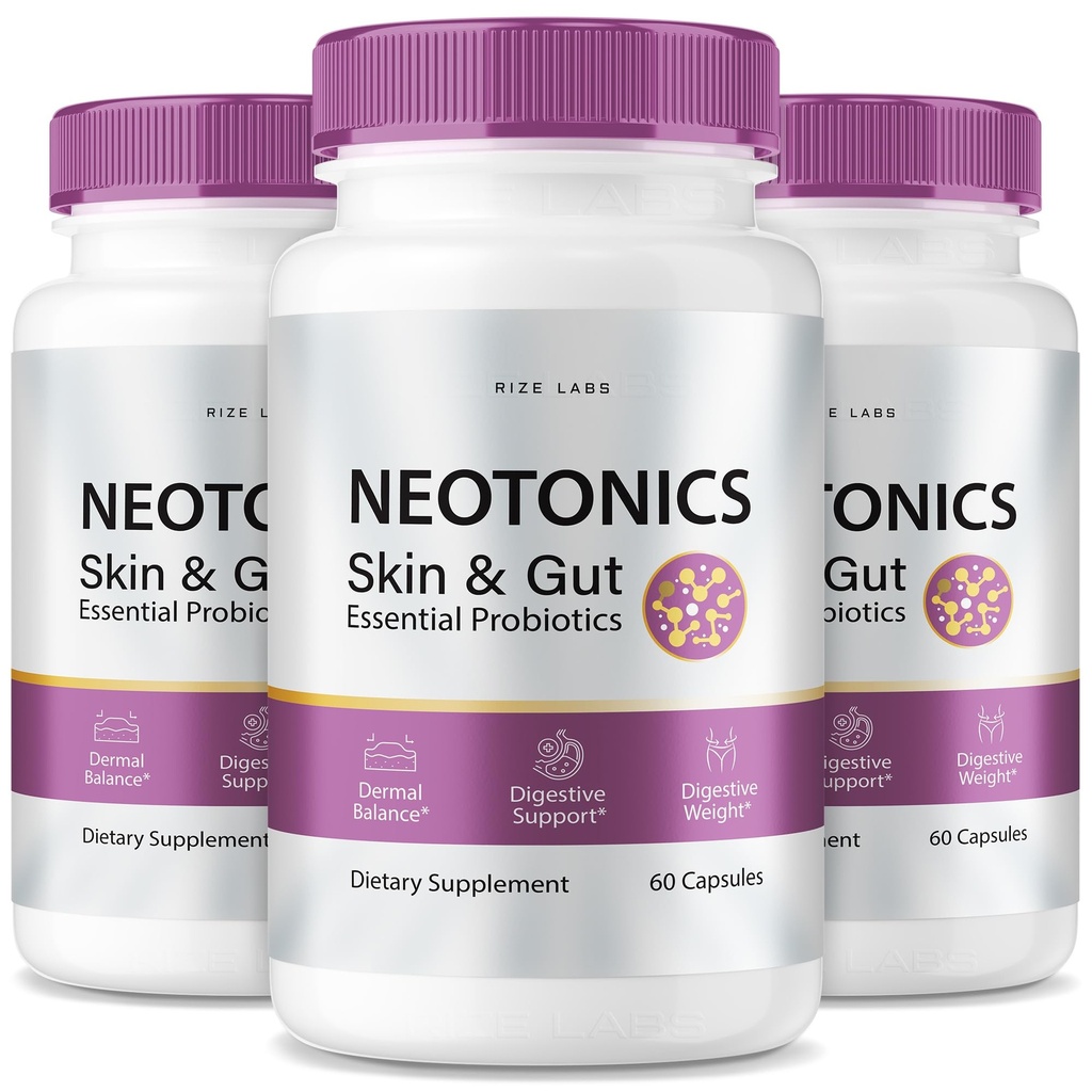 Neotonics Skin & Gut Capsules for Skincare, Essential Probiotics, Health Supplement Pills (180 Capsules)
