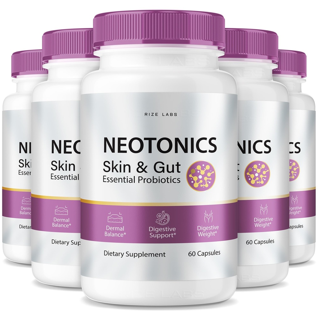 Neotonics Skin & Gut Capsules for Skincare, Essential Probiotics, Health Supplement Pills (300 Capsules)