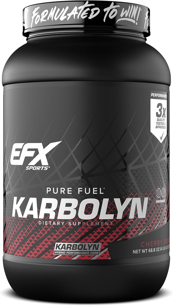 EFX Sports Karbolyn Carburant (en poudre d'hydrate de carbone à absorption rapide) Charge de glucides, énergie soutenue, récupération rapide (sans stimulant) 37 portions (bombe de cerise)