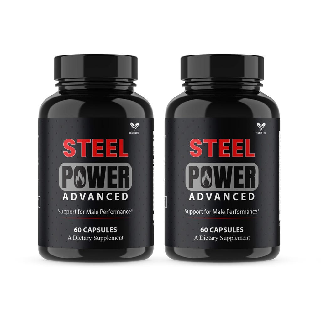 (2 Pack) Steel Power Advanced Support Capsules, Official SteelPower Maximum Strength Pills with Natural Ingredients for Metabolic Health & Daily Vitality, Premium Multivitamin Formula (120 Capsules)