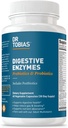 Dr Tobias Enzymes digestifs avec probiotiques, prébiotiques et postbiotiques Bromelain, Amylase, Lipase, pour une meilleure digestion et une meilleure fonction immunitaire, 60 Capsules, 30 portions (2 par jour)