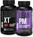 Jacked Factory 24/7 Fat Burner Stack - Burn XT MAX High Performance Fat Burner (90 Capsules) - Lean PM Nighttime Sleep Support for Weight Loss and Appetite Suppression (60 Capsules)