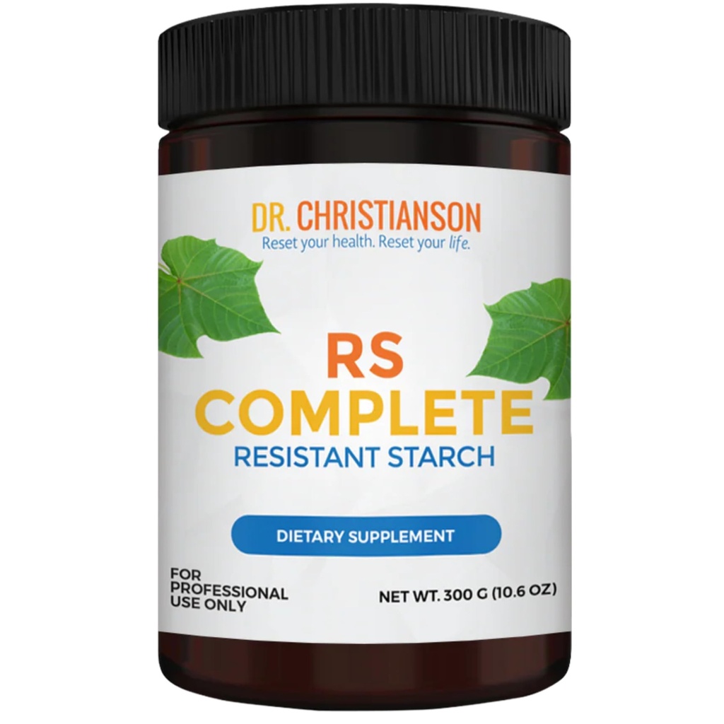 Dr Christianson RS Complet - Poudre d'amidon résistant à la farine de banane verte biologique - Supplément en poudre de fibre sans OGM et sans lait - Le métabolisme réinitialise la diète (30 portions / 300g)