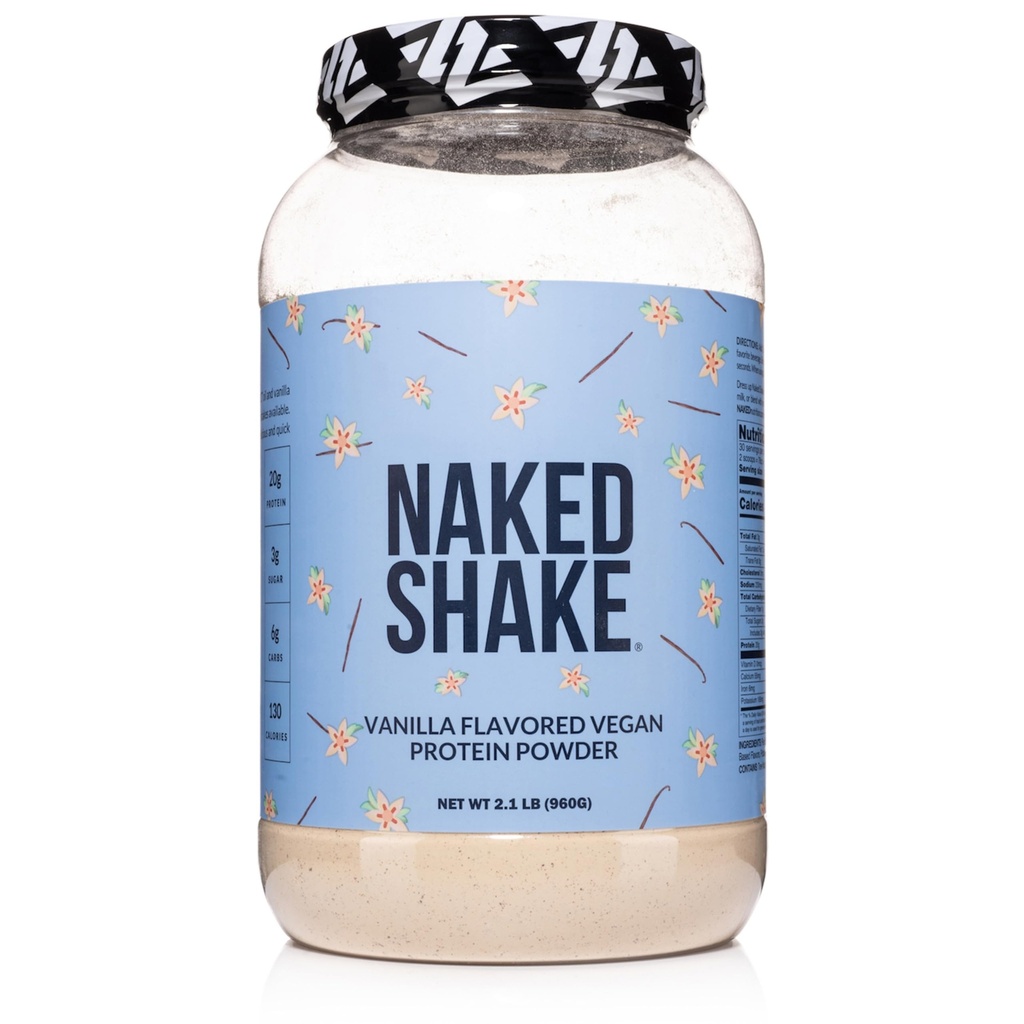 Naked Shake - Poudre de protéines de vanille - Secouez les protéines à base de plantes avec l'huile de Mct, sans gluten, sans soja, sans gmos ou édulcorants artificiels - 30 portions