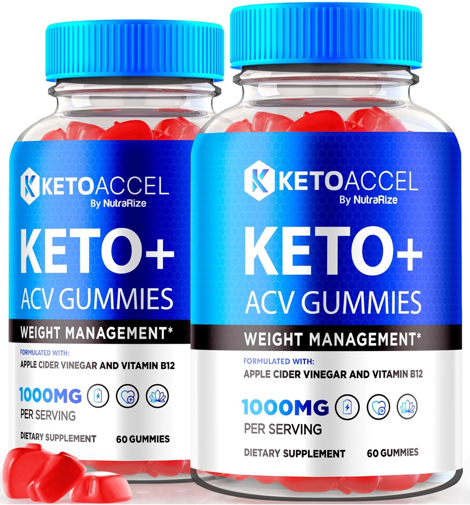 (2 Pack) Keto Accal ACV Gummies for Weight Loss, KetoAccal Keto+ACV Advanced Formula, All-Natural Apple Cider Vinegar Gummy, Premium Keto Accelerator Support, Official Gomitas Reviews (120 Gummies)