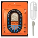 Capsules de pilules Taille vide 0, 100 Compte Capsule de gélatine avec Micro Lab Spoon, remplissage de pilules de bricolage, sans gluten et non-OGM certifié, clair