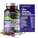 10 in 1 Immune Support Supplement [10 Potent Ingredients] with Elderberry, Vitamin C, Zinc, Echinacea, Turmeric Curcumin, Garlic and Probiotics for Adults, 60 Veg Caps