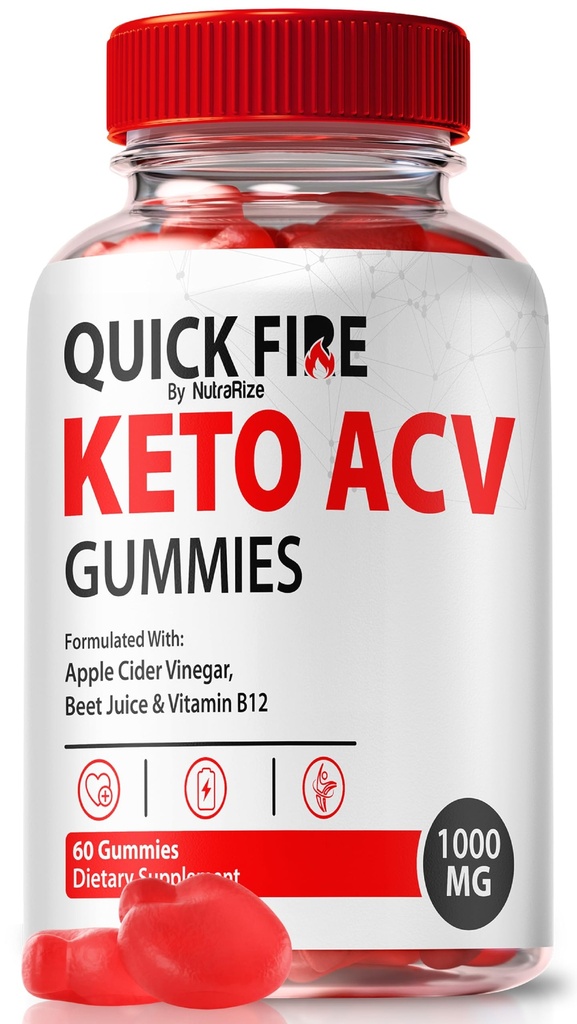 NutraRize Quick Fire - Official QuickFire Keto ACV Gummies, Premium Keto+ACV Gummie, All Natural Apple Cider Vinegar Gummy, QuickFires ACV Plus Keto Gumy, Gomitas Review (60 Gummies)