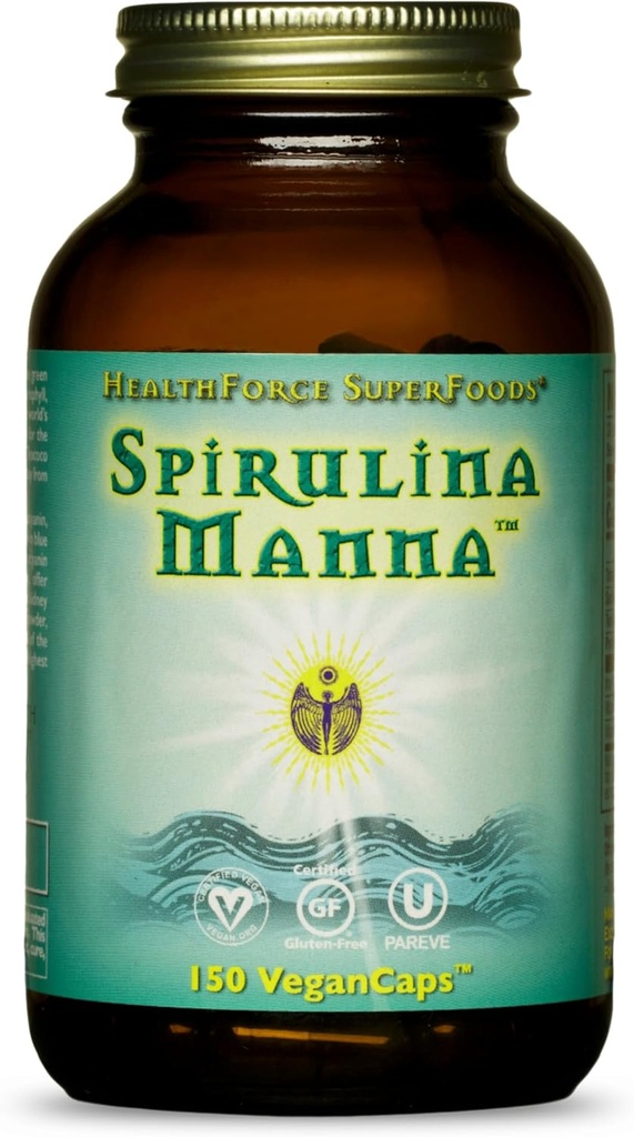HealthForce Superfoods Spiruline Manna - Capsules - 150 Capsules de végétalien