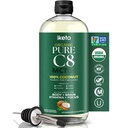 Keppi Organic MCT Huile - Sans saveur C8, non-OGM, certifié biologique, sans gluten, sans huile de palme, végétalien, casher, Halal, huile de coco de 16 oz
