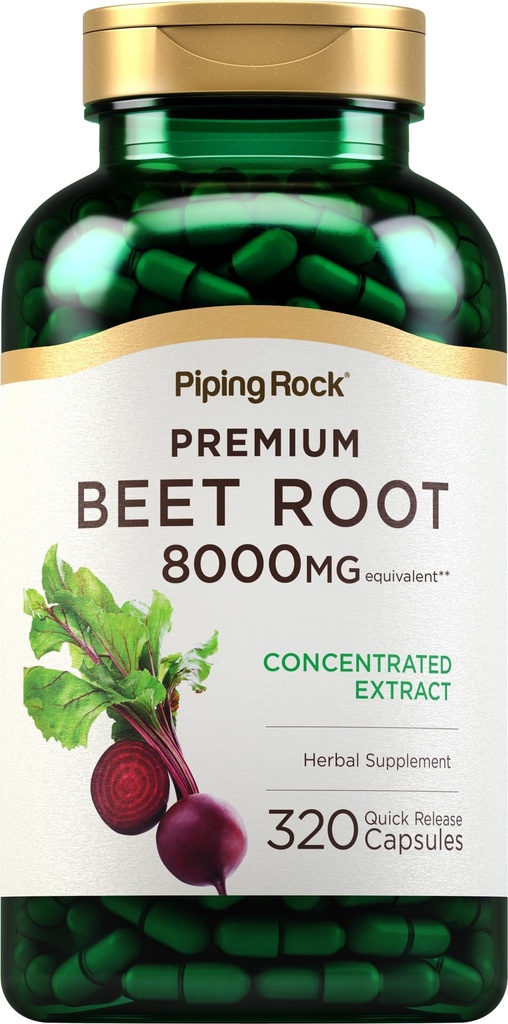 Piping Rock Beet Root Powder Capsules | 320 Pills | Herbal Extract Supplement for Men and Women | Beta Vulgaris | Non-GMO, Gluten Free