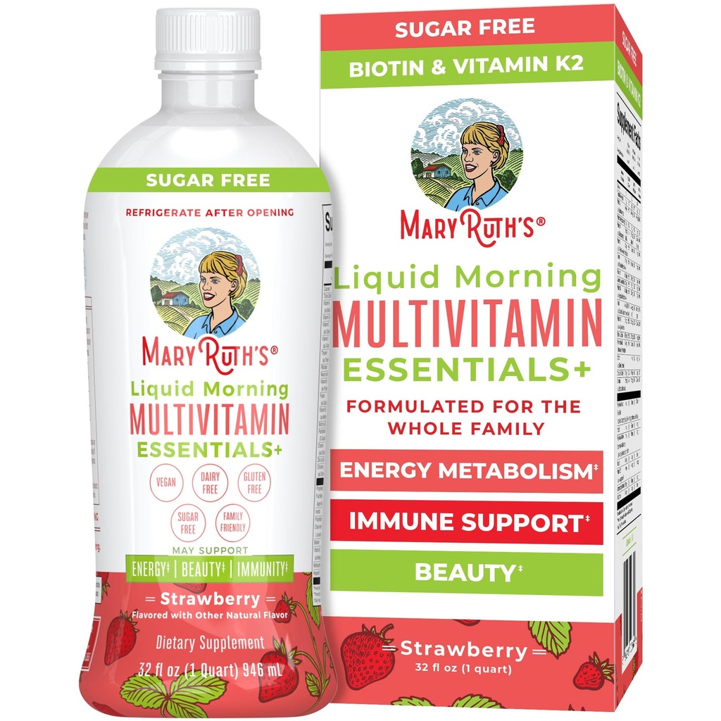 MaryRuth Organics Liquid Morning Multivitamine Essentials+-- Vitamine A C D E B6 B12 Biotine Zinc-----------------------------------------------------------------------------------------------------------------------------------------------------------------------------------------------------------------------------