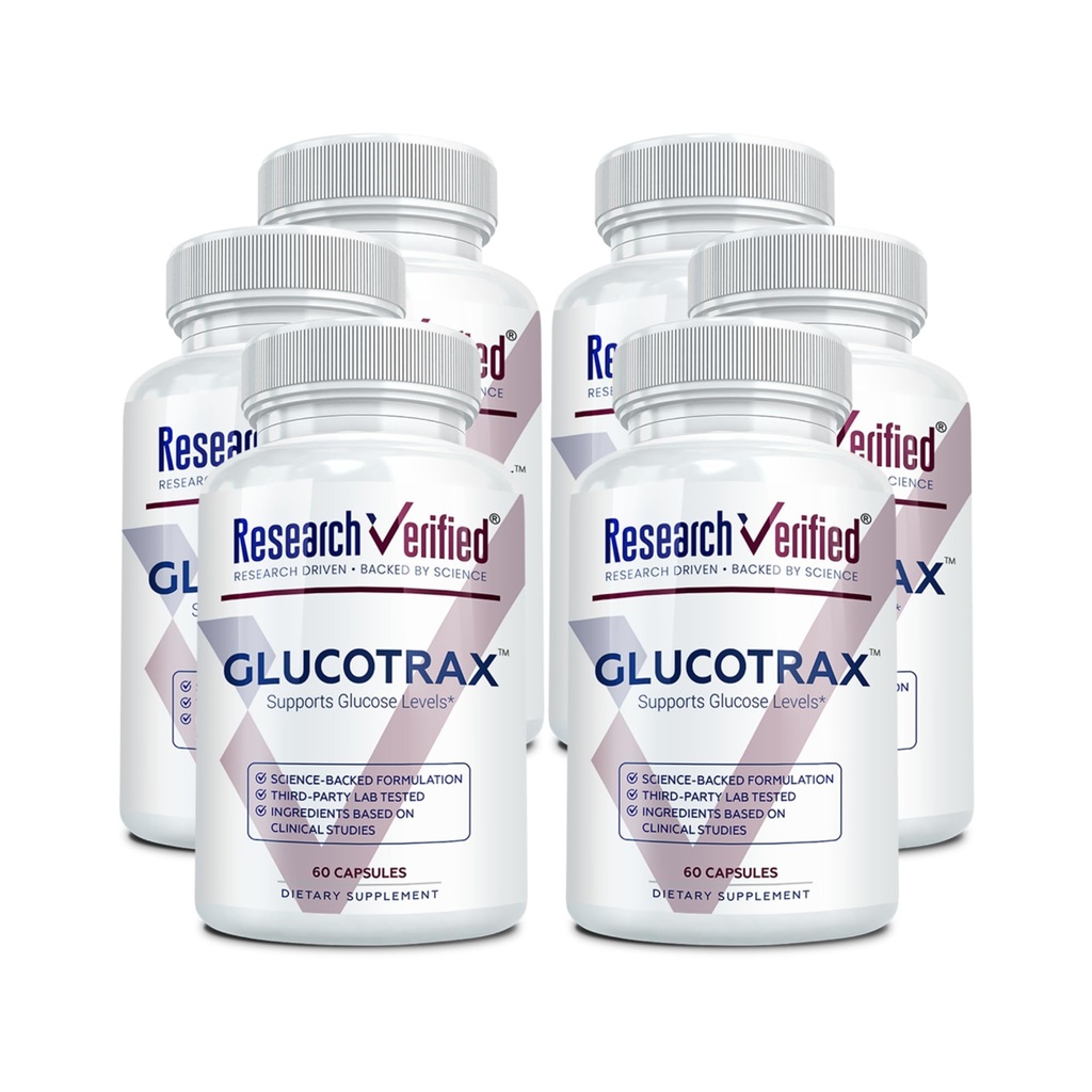 Research Verified Glucotrax - Berberine, Chromium Picolinate, Cinnamon, Gymnema - 6 Month Supply - 360 Capsules