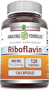 Formules étonnantes Riboflavin 400mg 120 Capsules Dietary Supplement