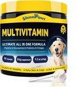 Vitamines de chien, poudre de multivitamines de chien, avec probiotiques, glucosamine, Omega 3, support Gut, joint et mobilité, démangeaisons de peau et de manteau, minéraux et antioxydants pour la santé immunitaire, suppléments quotidiens essentiels de chien
