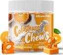 Bovine Colostrum Supplément de croustilles avec probiotiques pour la santé des Guts, Bloating, Immune Support, la peau, la croissance des cheveux et la beauté - Orange Flavor (60 portions)
