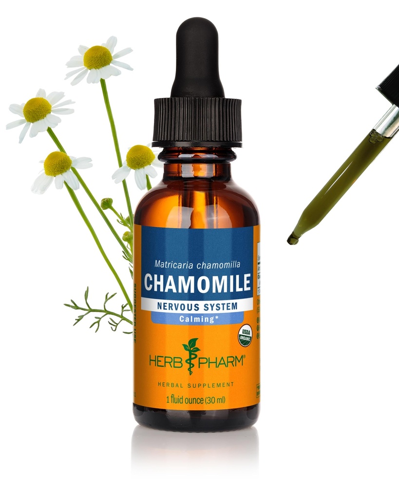 Extrait liquide de camomille biologique certifié Herb Pharm pour un système nerveux calmant - 1 once (DCHAM01)