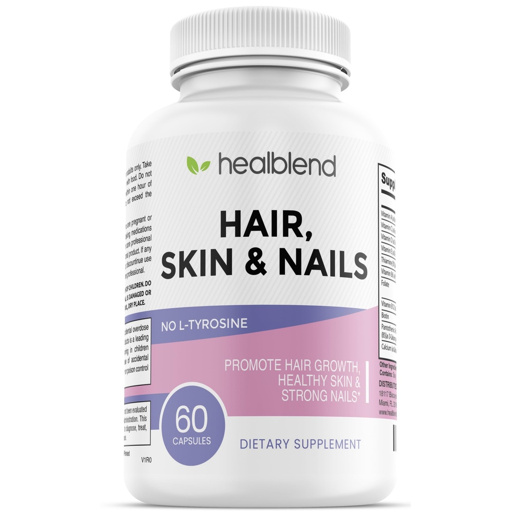 peau et ongles de cheveux guérissables Vitamines pour les femmes avec biotine 5000 mcg, fer et manganèse