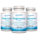 Supplément de magnésium 400mg [haute puissance] – Oxyde de magnésium pour le soutien immunitaire, la récupération musculaire, les crampes des jambes, la relaxation - 3 Pack
