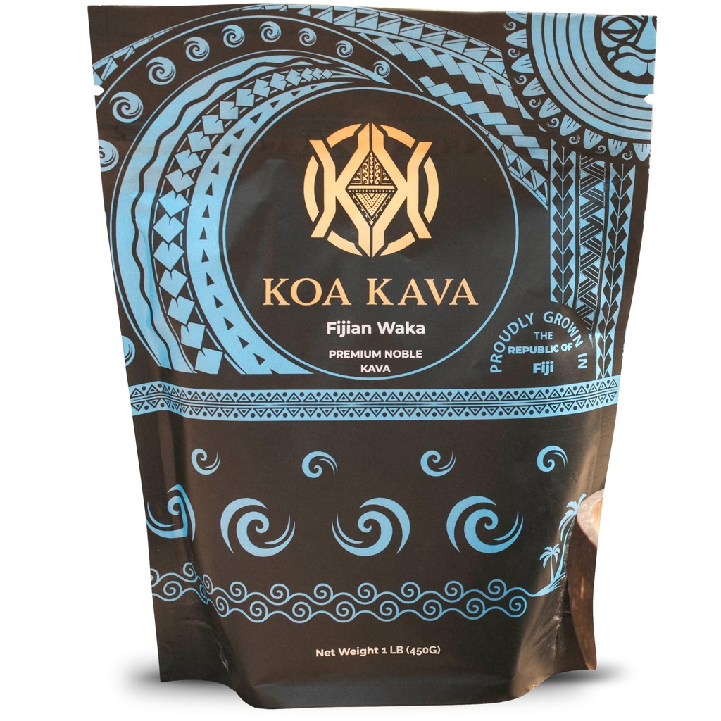 Koa Kava Fidji Kava Powder- Premium Noble Waka Kava Thé fait à partir de la racine de Kava Lateral à Savusavu, Fidji. 1 LB, 16 Ounce
