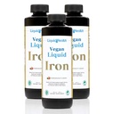 LIQUIDHEALTH supplément en fer liquide végétalien avec SunActive & Ferrochel Fe - Énergie naturelle, système immunitaire et soutien métabolique, augmentation de la clarté mentale, prénatale/postnatale - USA Made, non-OGM (3 Pack)