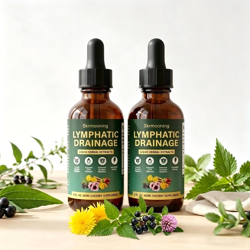 Lymphatic Drainage Drops - 2Pcs Organic Lymphatic Drainage Supplement, Supports overall fluid balance & daily wellness, Ease feelings of temporary bloating & Vitality, Enhances Clarity ,2 Fl oz