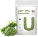 UNLEASH'D ORGANIQUE Poudre d'orge 1 Pound 100% Pure & Bio, Verts Superfood Riche en vitamines, minéraux, fibres et antioxydants