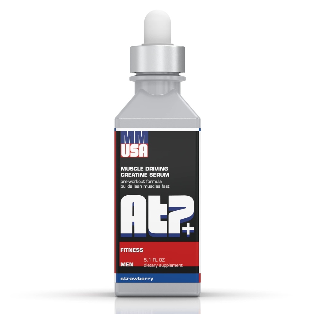 MMUSA ATP+ pour le sérum pré-entraînement créatine masculin. Énergie instantanée, puissance, force et endurance. Boosts Muscle Growth, Bodybuilding Performance. avec Amino Acides & Glucosamine. Fraises, 5.1 Fl Oz