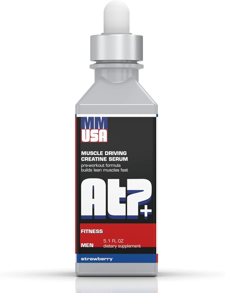 MMUSA ATP+ pour le sérum pré-entraînement créatine masculin. Énergie instantanée, puissance, force et endurance. Boosts Muscle Growth, Bodybuilding Performance. avec Amino Acides & Glucosamine. Fraises, 5.1 Fl Oz