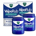 Vicks VapoRub Advanced Plus, Powerful Cough Suppressant, Topical Chest Rub & Analgesic Ointment, Medicated Vicks Vapors, Fast Cough Relief, 2.82oz x 2