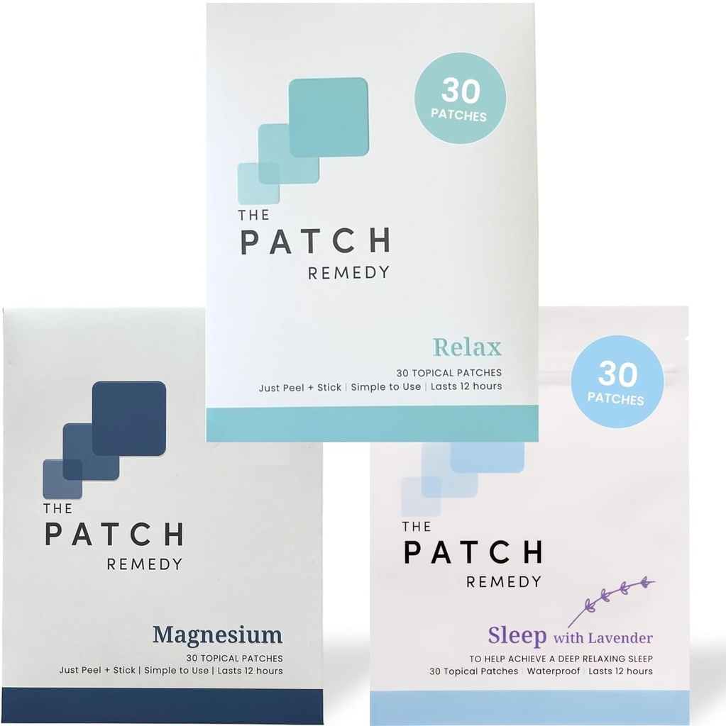 The Patch Remedy Before Bed Bundle - (90 Patches) Magnesium Glycinate, L-Theanine, Lemon Balm, Valerian, Passionflower, Hops, Lavender Aromatherapy, Vitamin B6, Rhodiola & More
