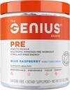 La marque Genius Genius Pre - Poudre de pré-entraînement propre pour l'énergie, le focus et le soutien de la condition physique - Pas d'arôme artificiel, de conservateurs ou de mélanges propriétaires - Non-OGM - 20 portions - Blue Raspberry