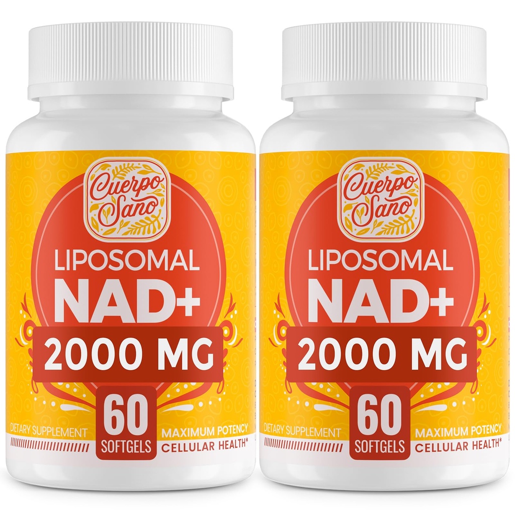 Supplément NAD 2000 MG, NAD+ liposomique avec haute absorption, plus efficace que le riboside de Nicotinamide, supplément de stimulation Pure & Plus, la défense du vieillissement, le métabolisme et les cellules, 120 softgels