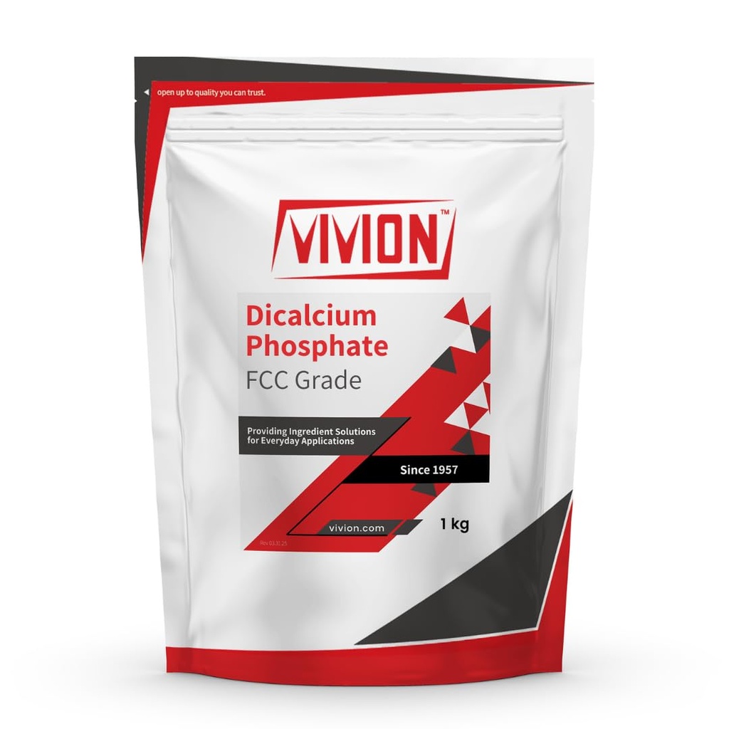 Dicalcium Phosphate Anhydrous Powder - 1 kg (2.2 lb) - DCPA FG Bulking Agent - FCC USP - Mineral for Food & Industry - Leavening Agent & Dough Conditioner