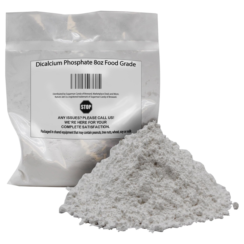 Dicalcium Phosphate 8oz Food Grade - Phosphorus Supplements for Food - Great Flowing and Anti-Caking Agent