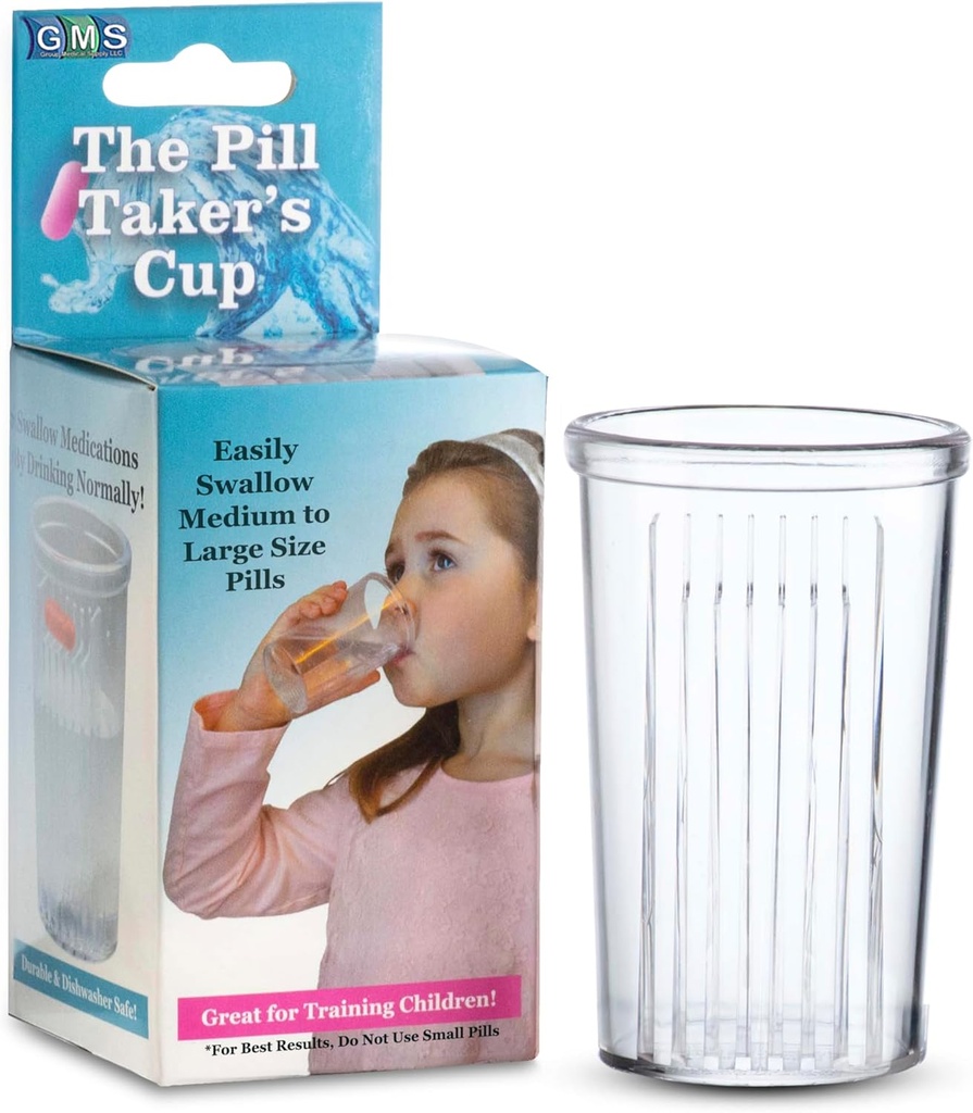 Pill Taker Cup - rend le swallowing moyen à grand comprimés et pilules facile - Simplement boire des médicaments avec l'eau - Petite coupe taille idéale pour les enfants, les adultes et les aînés