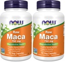 NOW Foods Supplements, Maca (Lepidium meyenii) 750 mg Raw, Reproductive Health*, 90 Veg Capsules,(Pack of 2)