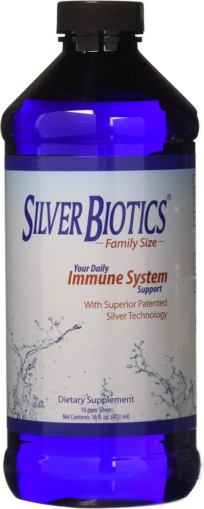 Silver Biotics Colloïdal Nano SilverSol Ag4O4 10 PPM Immmune Support de la bio-hacking Immmune Building Natural Support de 16 Fl Oz (paquet de 2)