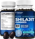 Pure Hymalayan Organic Shilajit Gummies - Potent Shilajit Supplément résine pour les hommes et les femmes - 100% naturel avec 90+ Trace Minerals - Boost Energy, Vitality, and Immmun Support - 60 Gummies