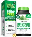 Zenwise Santé Vegan Omega 3 Supplément - Omega 3 sans Burpless avec DHA, EPA et DPA Acides gras pour la santé immunitaire - Huile de poisson Alternative de l'huile d'algue marine d'origine durable - 48 Softgels