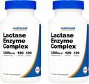 Complexe enzymatique de la lactase Nutricost 3,000 FCC ALU, 120 capsules de légumes - non-OGM, sans gluten, 120 portions (2 bouteilles)