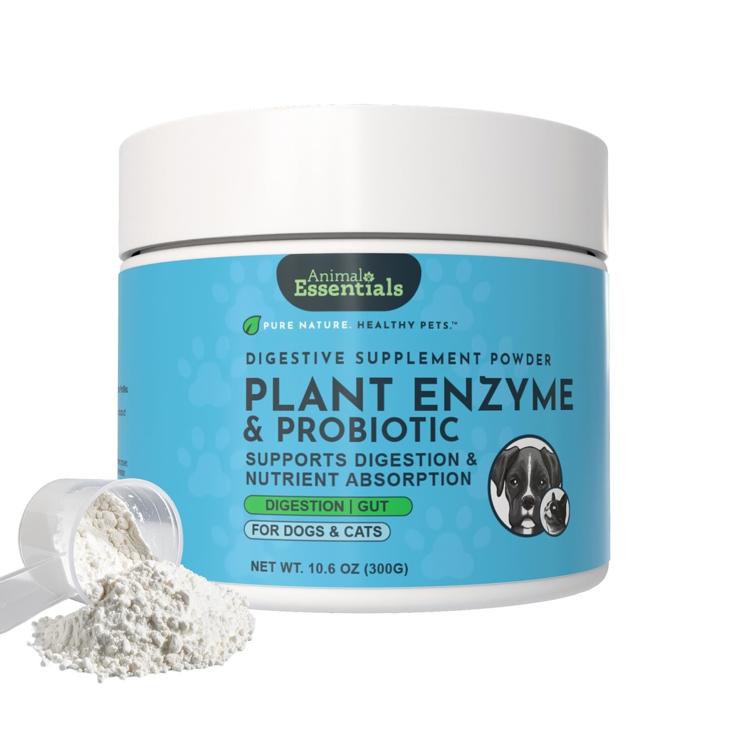 Enzyme des plantes et probiotiques - Enzymes digestifs pour chiens et chats, probiotiques, supplément digestif, vétérinaire recommandé - 10,6 Oz