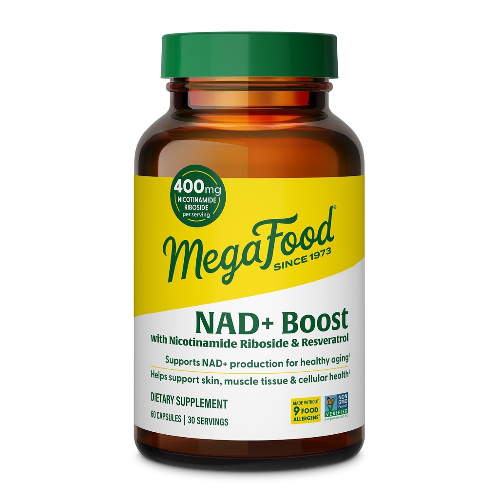 MegaFood NAD + Boost with Nicotinamide Riboside & Resveratrol, 60 Capsules