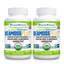 Power By Naturals Sea Moss Plus - USDA Certified Organic Wildcrafted Irish Seamoss, Bladderwrack & Burdock Root, Supplément pour l'immunité, 60Ct, 2 Pack