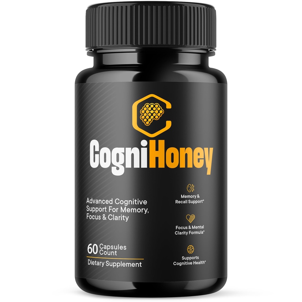 CogniHoney Capsules, Cogni Honey Brain Support Pills with All Natural Ingredients, Advanced Memory Support Supplement Supporting Brain Health & Wellness with Premium Vitamins (60 Capsules)